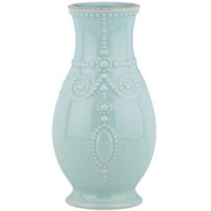 LENOX AMERICAN BY DESIGN FRENCH PERLE 8" FLUTED FOOTED VASE in Ice Blue